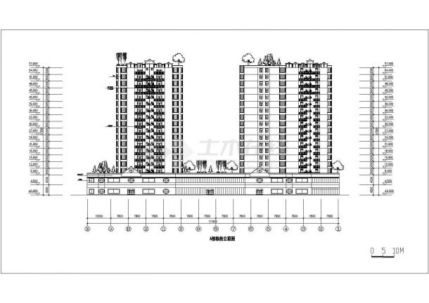 十八层两栋商业综合楼建筑施工图纸-图二