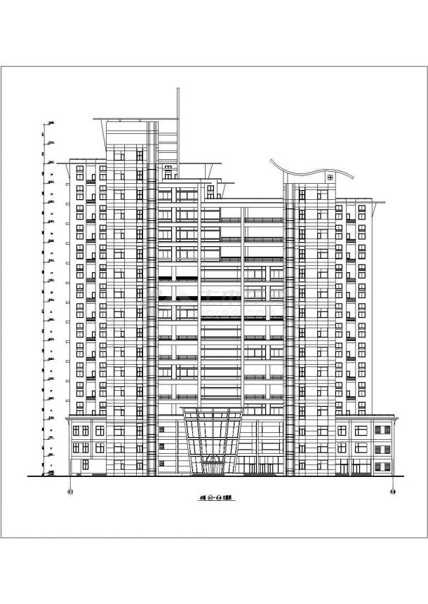 十六层商场及住宅综合楼建筑设计图-图二