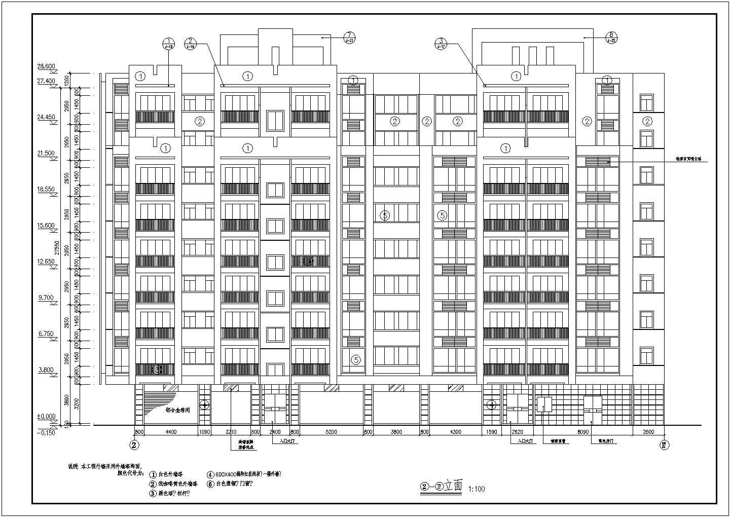 九层商业住宅综合楼建筑规划设计图