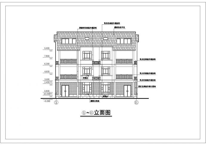 某市农村三层框混结构住宅通用图纸_图1