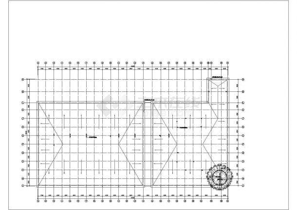 某商场建筑结构施工全套方案设计平立面图-图二