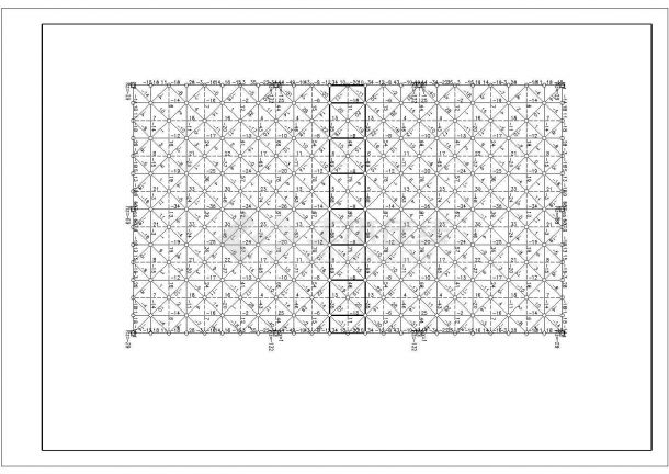 某工程矩形屋顶网架结构设计施工图-图一