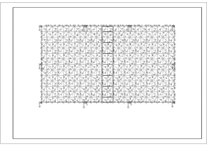 某工程矩形屋顶网架结构设计施工图_图1