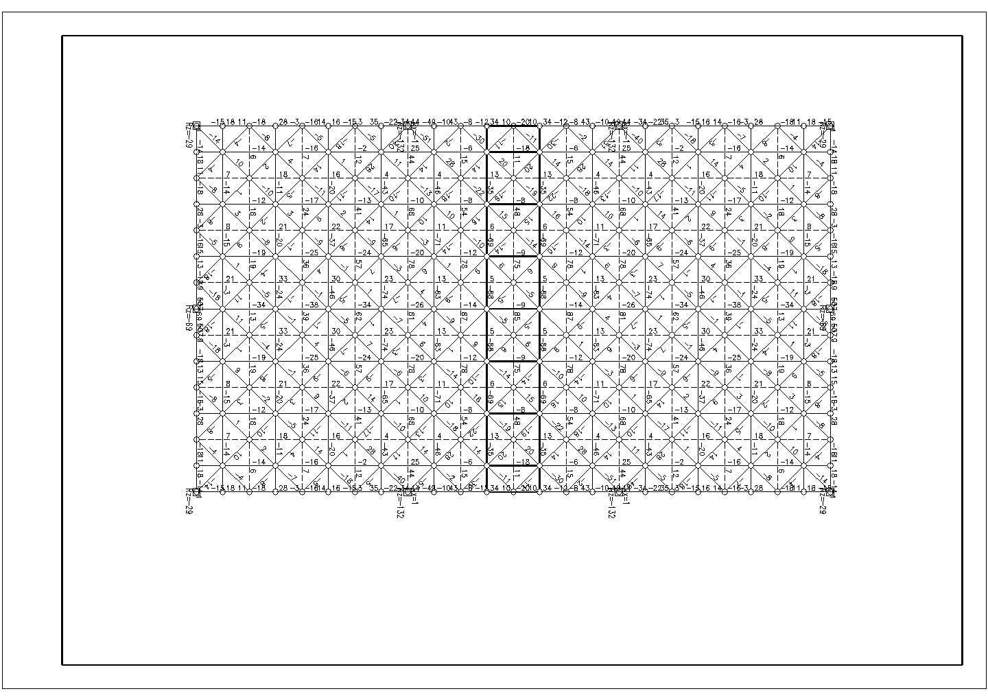 某工程矩形屋顶网架结构设计施工图