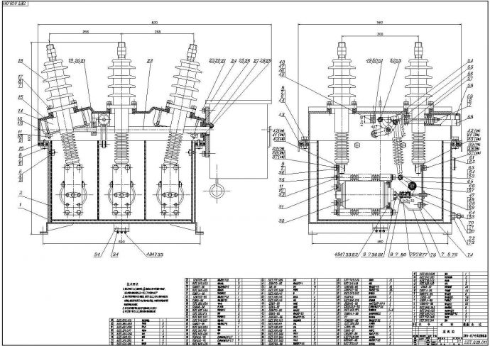 ZW8-12户外真空断路器CAD设计图纸_图1