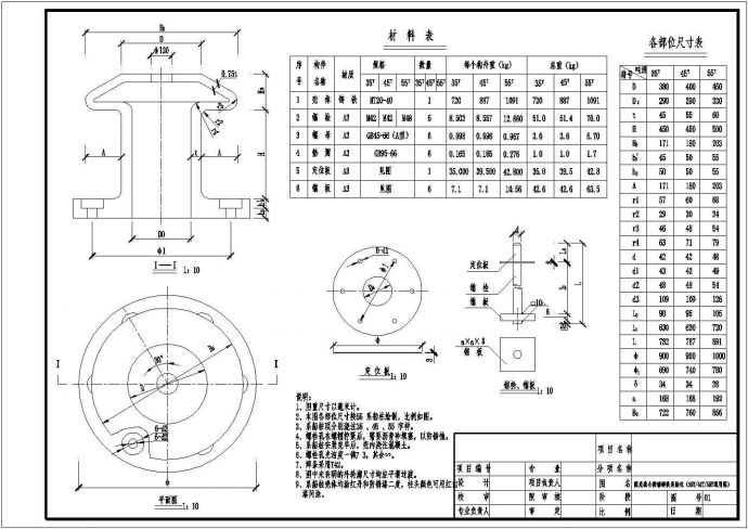 船舶码头工程系船柱标准结构钢筋图_图1