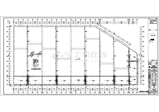 某地简单实用的闽盛1#车间水部署建筑结构CAD图纸-图一