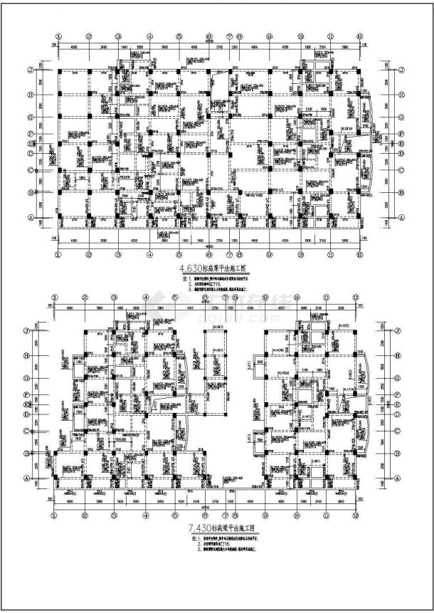 温岭街框架结构建筑结构CAD图纸-图一