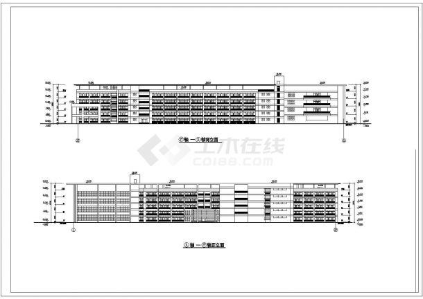 某地五层学校建筑单体cad设计施工图-图一