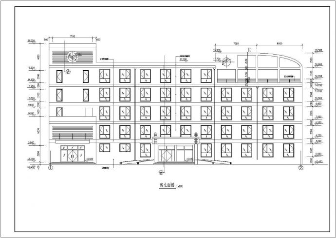 多层小办公楼建筑详细施工CAD图_图1