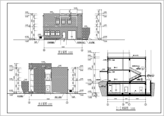 某二层学校办公楼建筑设计方案图纸_图1