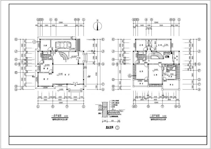 一套简单的别墅建筑设计图（共4张）_图1