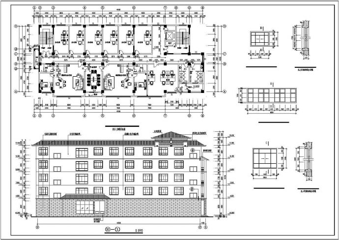 某五层办公大楼建筑施工CAD图纸_图1