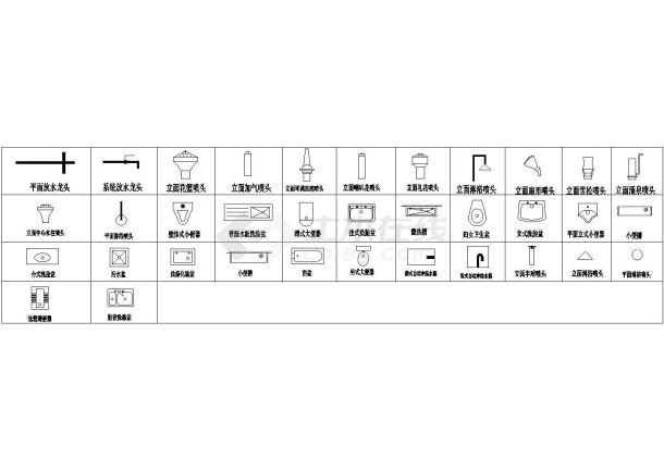 给排水工程中常用卫生洁具图块合集