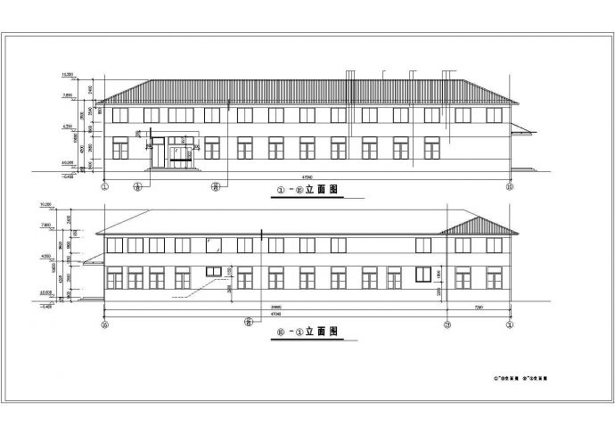 某二层办公楼建筑设计方案CAD图_图1