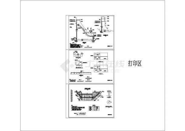 重力坝技施设计全套水利设计施工图-图二