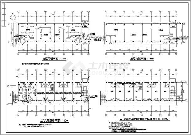某工厂宿舍楼电气CAD设计施工图纸-图二