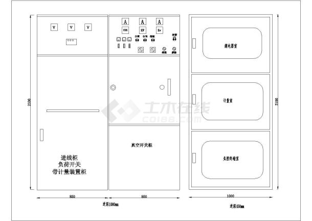 某地630KVA箱变cad设计图纸-图二