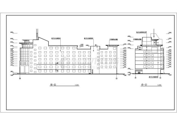 某八层建设大厦建筑施工CAD图纸-图二