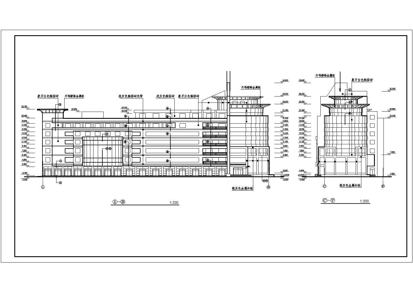 某八层建设大厦建筑施工CAD图纸