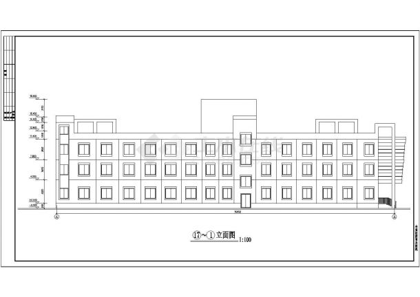 某三层办公大楼建筑施工CAD图纸-图二