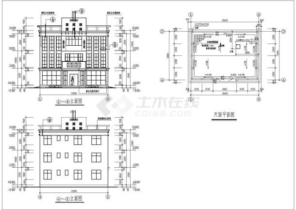 某三层办公楼建筑详细设计施工图纸-图二