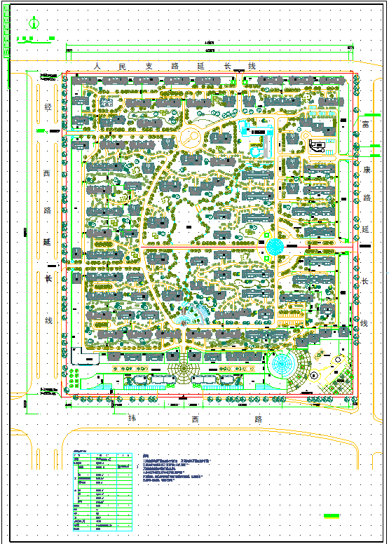 某经典小区平面规划设计CAD图纸_图1