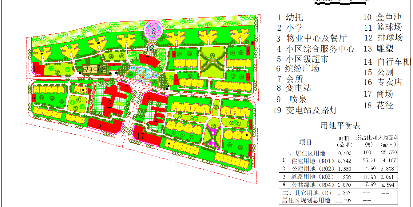 某高档居住区规划总平面布置设计CAD图纸