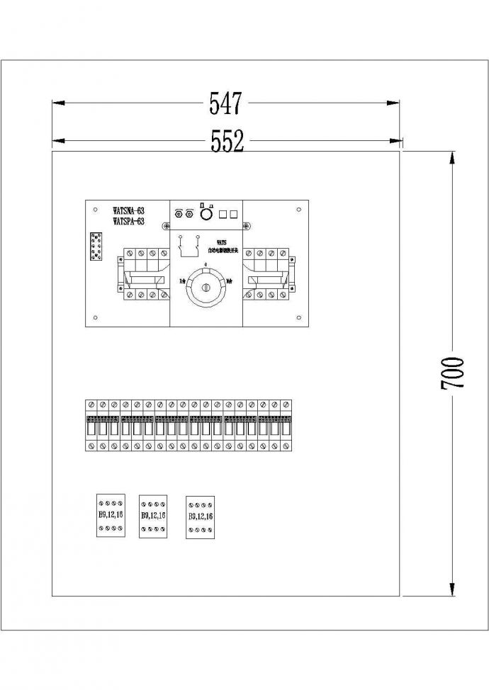 电气设计配电箱柜设计开关外型素材cad图_图1