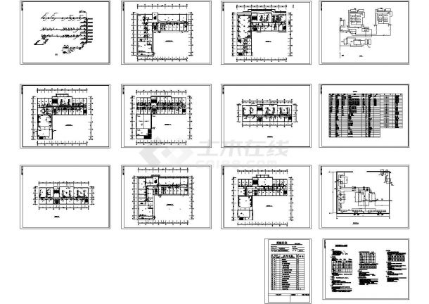 某招待所综合楼空调系统设计cad平面施工图（含设计说明，目录，设备表）-图一