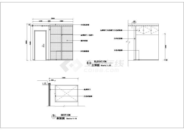 某完整家装设计cad施工装修图纸-图二