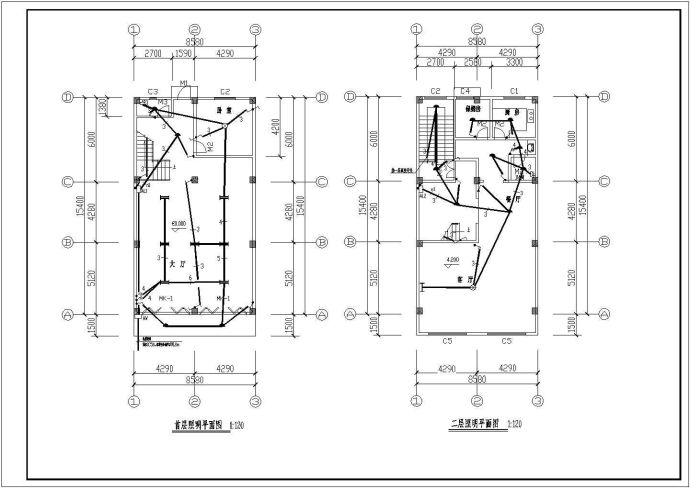 某花园五层居民住宅楼电气设计施工CAD图_图1