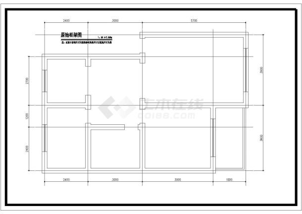 经典某住宅室内装修cad施工设计图纸-图一