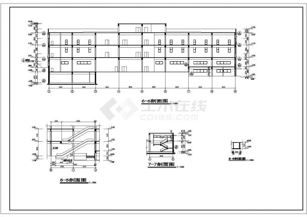 某地三层购物广场综合楼建筑施工图-图二