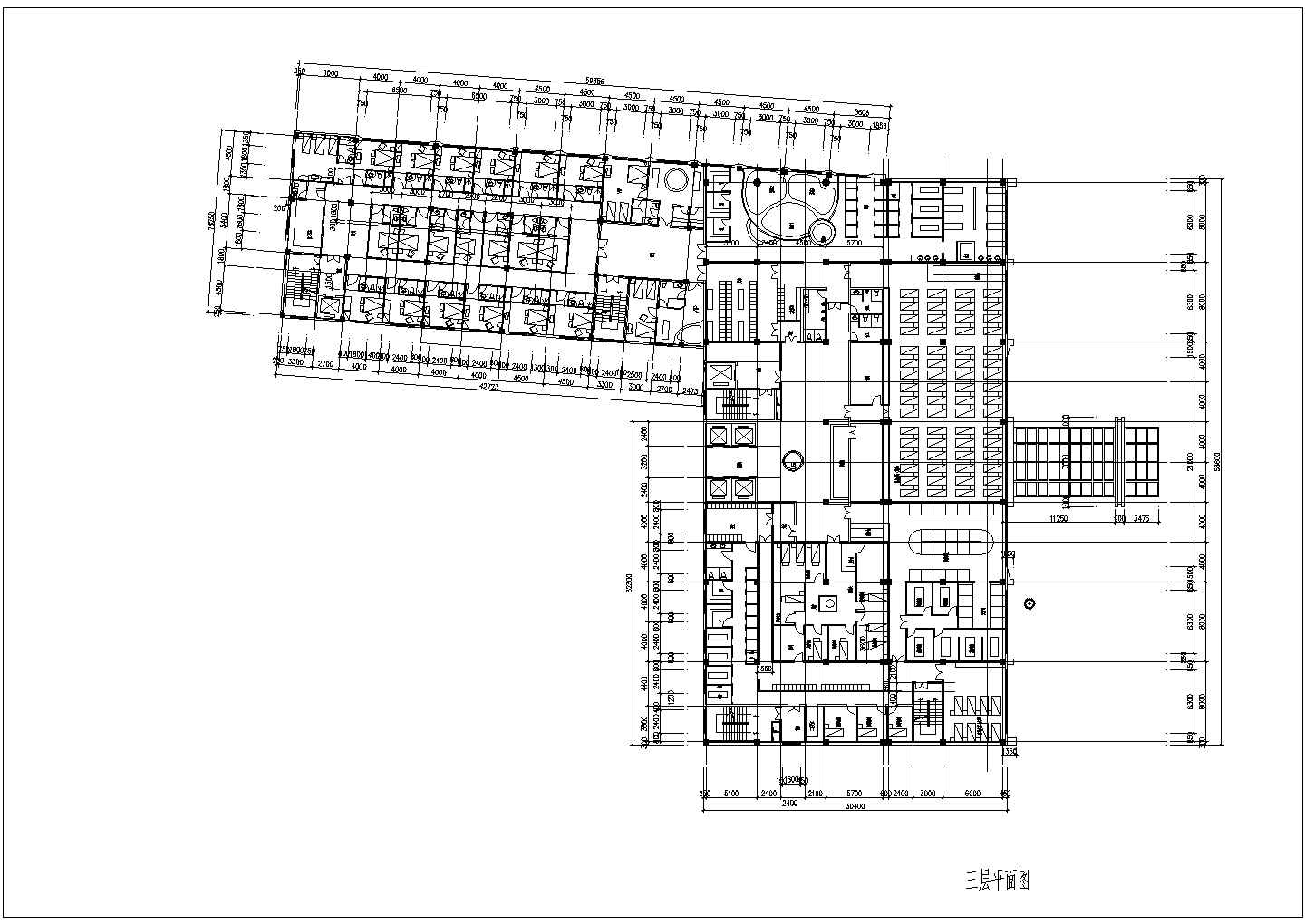 三层商业广场综合楼建筑规划设计图