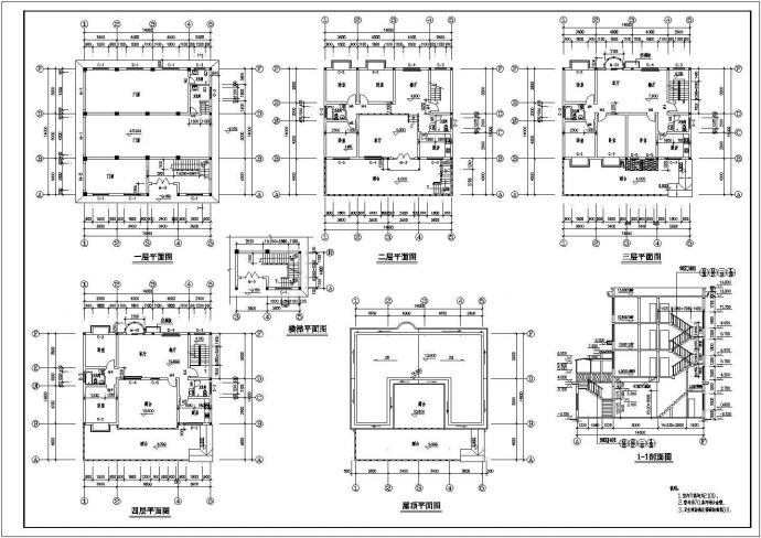 一套详细的私人别墅建筑设计方案图（共4张）_图1