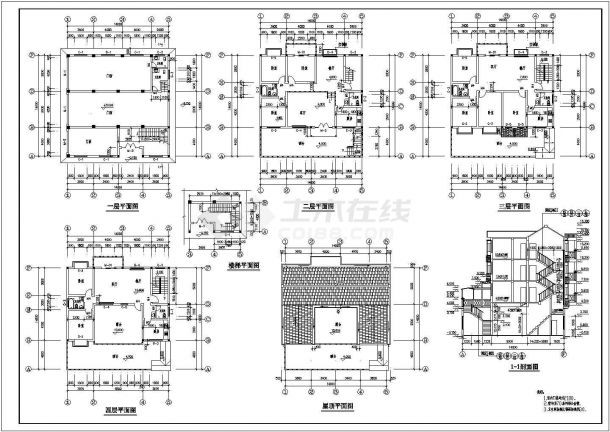 一套详细的私人别墅建筑设计方案图（共4张）-图二
