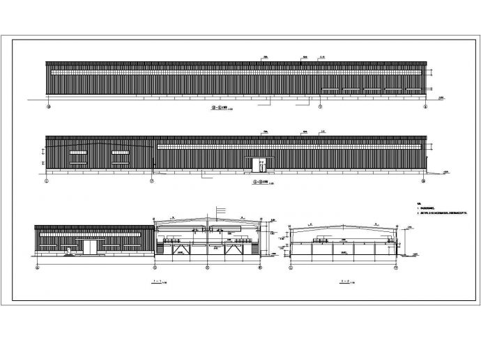 某地重型钢结构库房结构设计施工图_图1