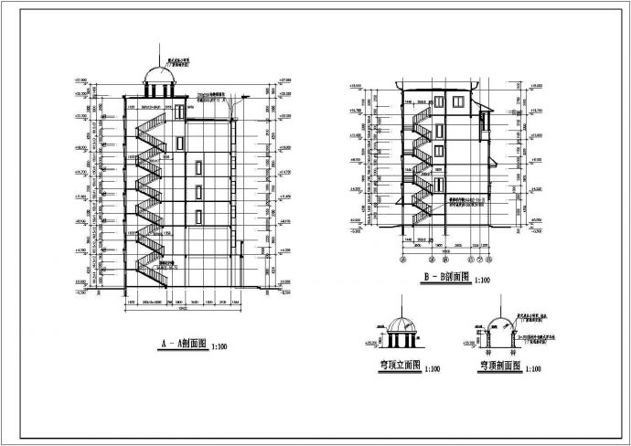 六层框架结构小区会所综合楼建筑施工图_图1