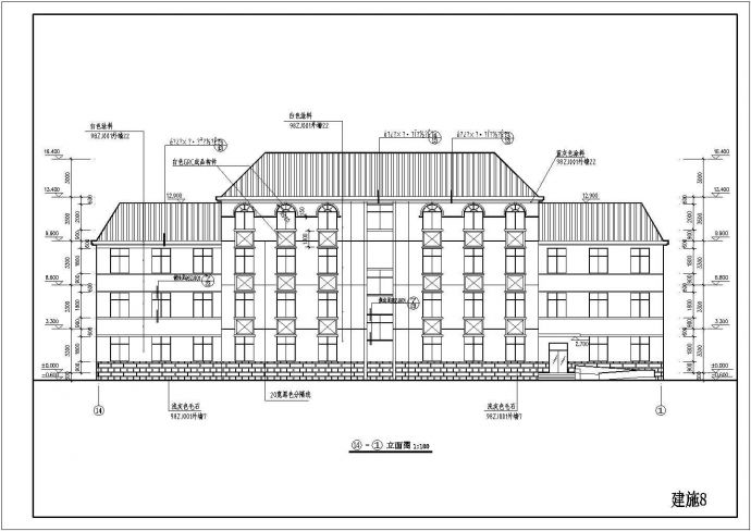 某四层办公楼建筑全套施工CAD图纸_图1