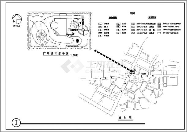 一整套小型广场绿化规划cad设计施工图-图一