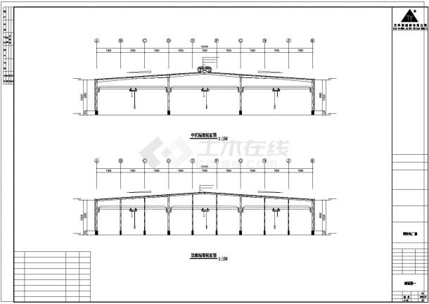 某内地发面厂待建钢结构工程施工图-图一