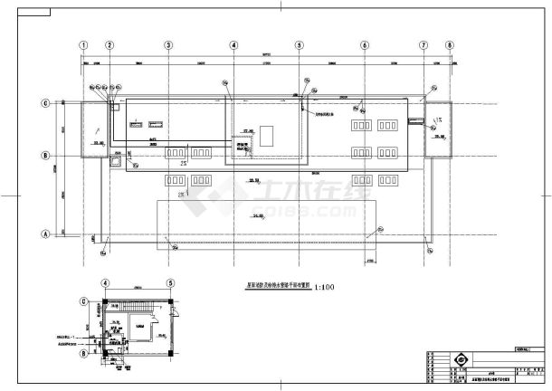 五层办公楼给排水平面布置图及系统图-图二