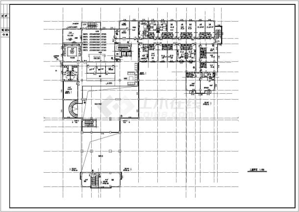 某旅游景区度假村建筑平面装修cad施工图-图二