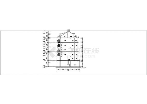某地区全套CAD六层公寓楼建筑方案设计图纸-图二