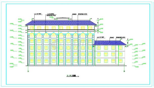 多层大学学生宿舍建筑设计CAD图纸-图二