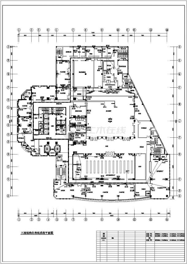 酒店弱电综合布线CAD平面设计图-图二
