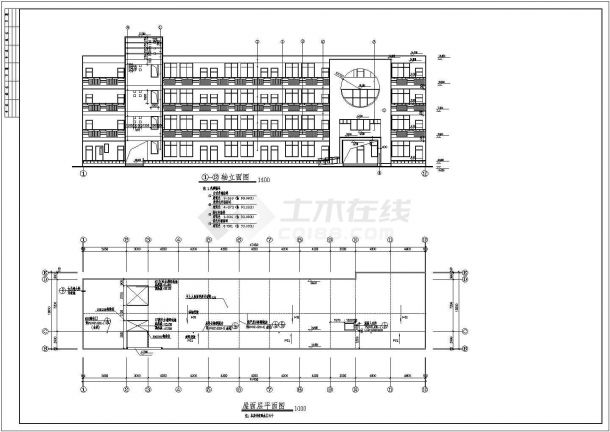四层框架结构小学教学楼建筑设计图纸-图二