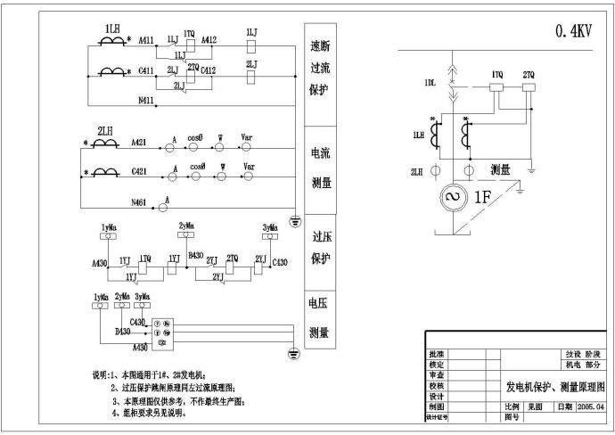 浪港二级电站机电专业保护测量系统图_图1