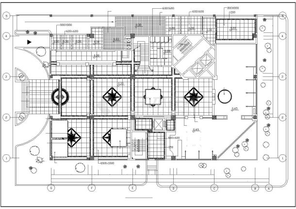 某地小型简单的宾馆建筑设计图（共5张）-图一